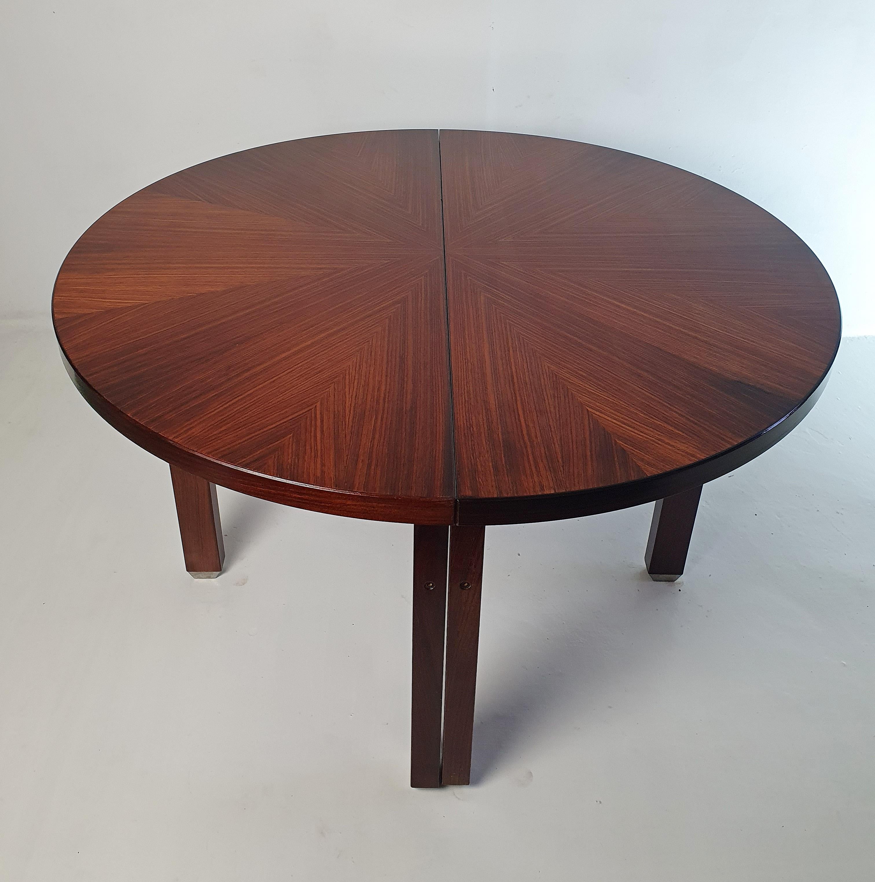 Mid-Century Modern Round Extendable Dining Table by Ico Parisi for Mim Italy For Sale 2