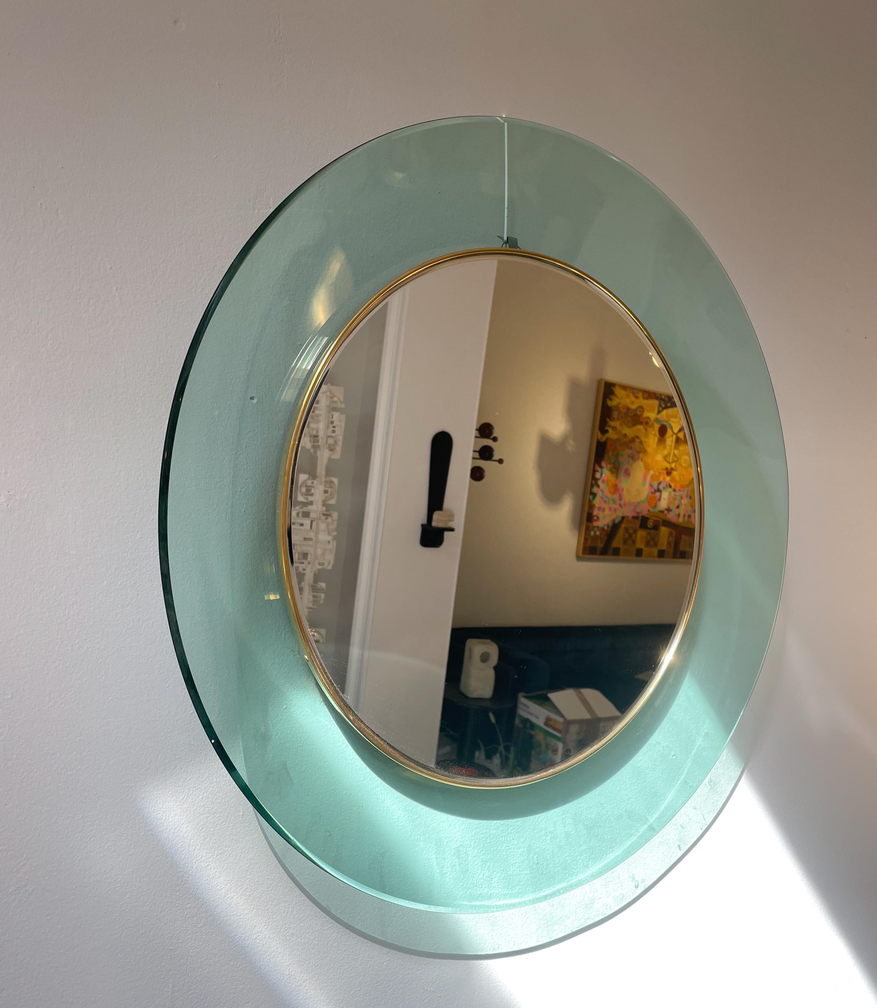 Runder Fontana Arte-Spiegel von Max Ingrand, Italien, 1960er Jahre, Moderne der Mitte des Jahrhunderts (Mitte des 20. Jahrhunderts) im Angebot