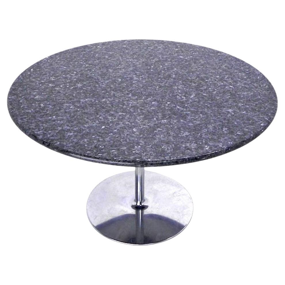 Mid Century Modern Round Iridescent Granite Tulip Base Dining Center Table MINT! For Sale