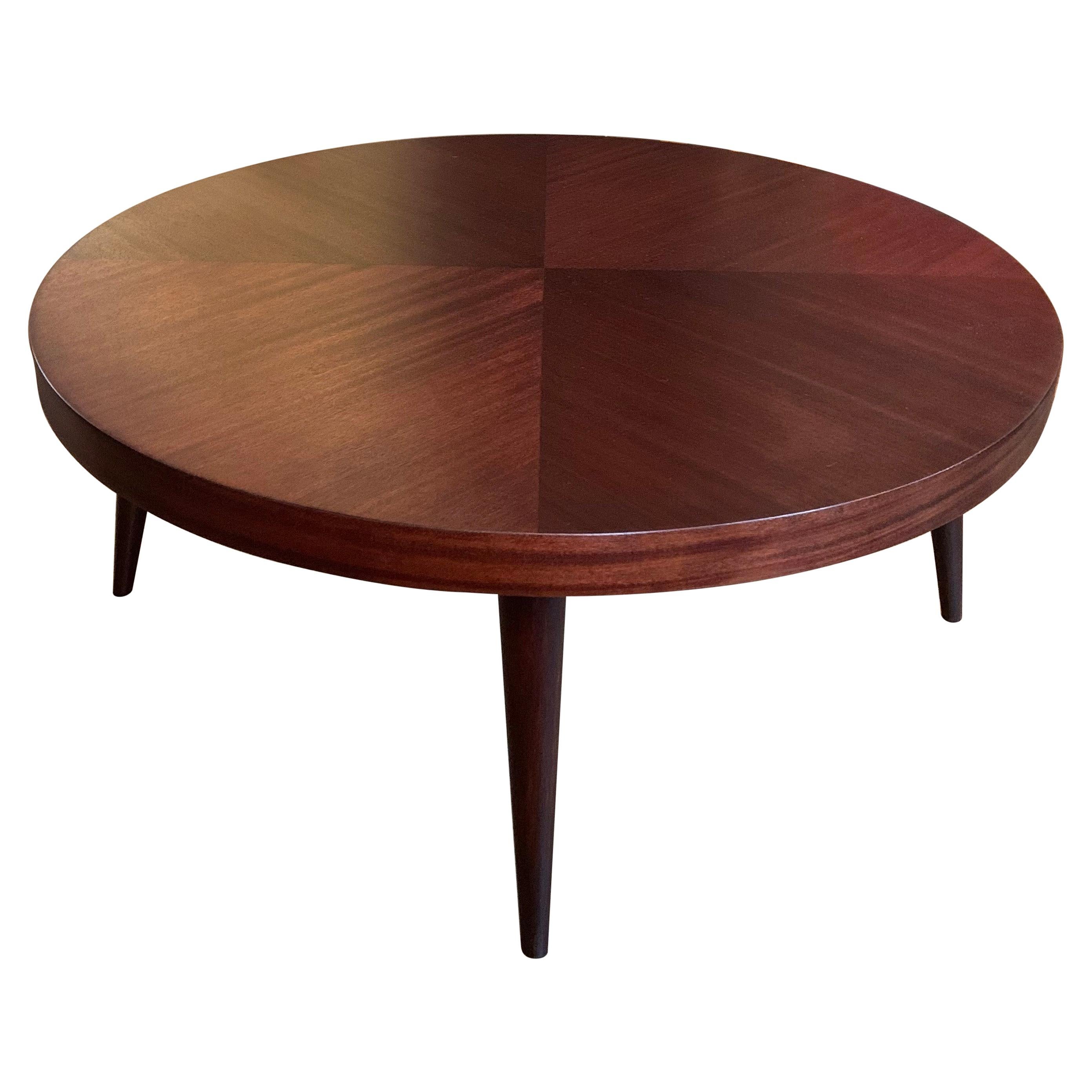 Mid-Century Modern Round Mahogany Coffee Table