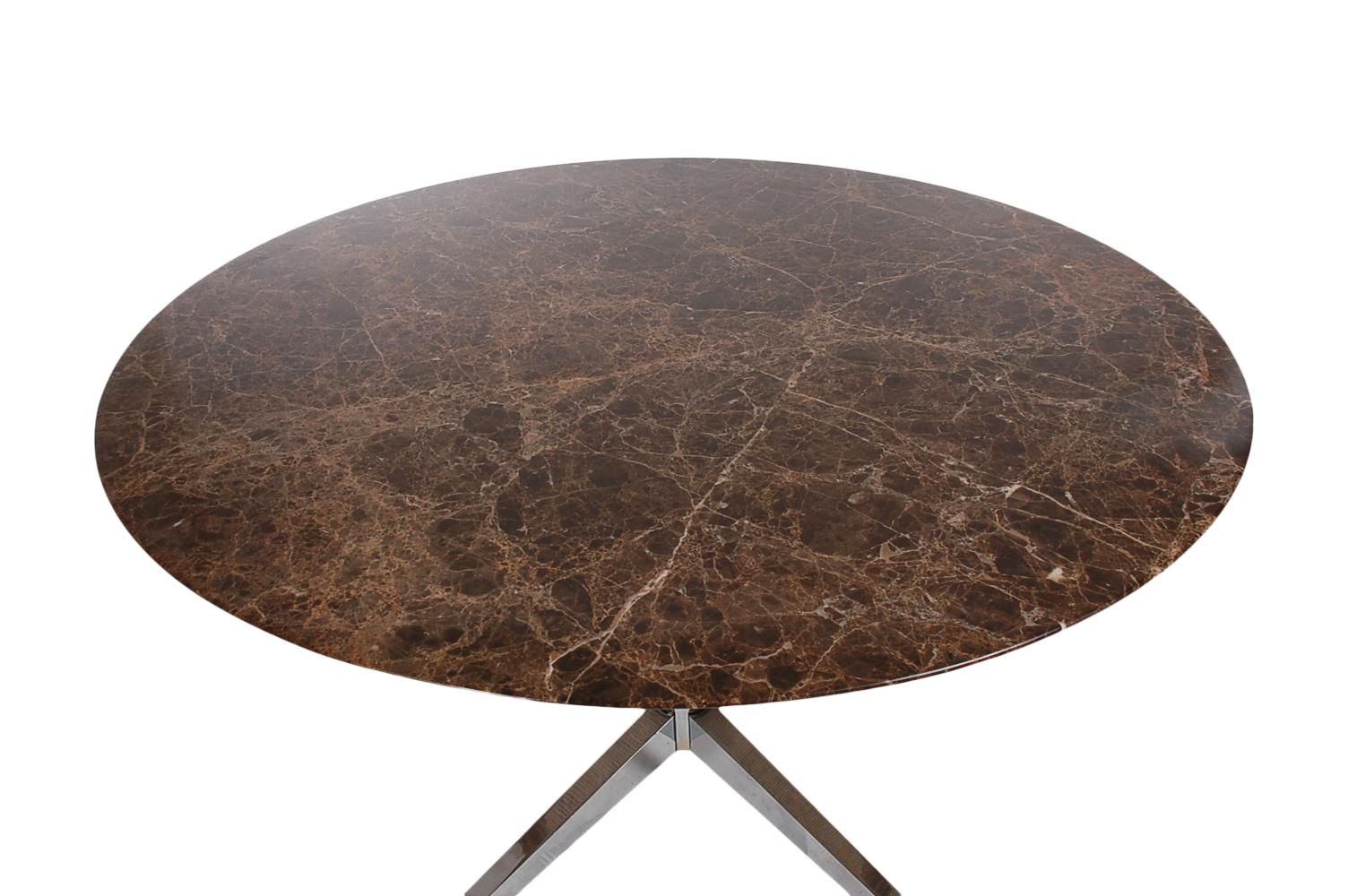 American Mid-Century Modern Round Marble Dining Table or Desk by Florence Knoll for Knoll