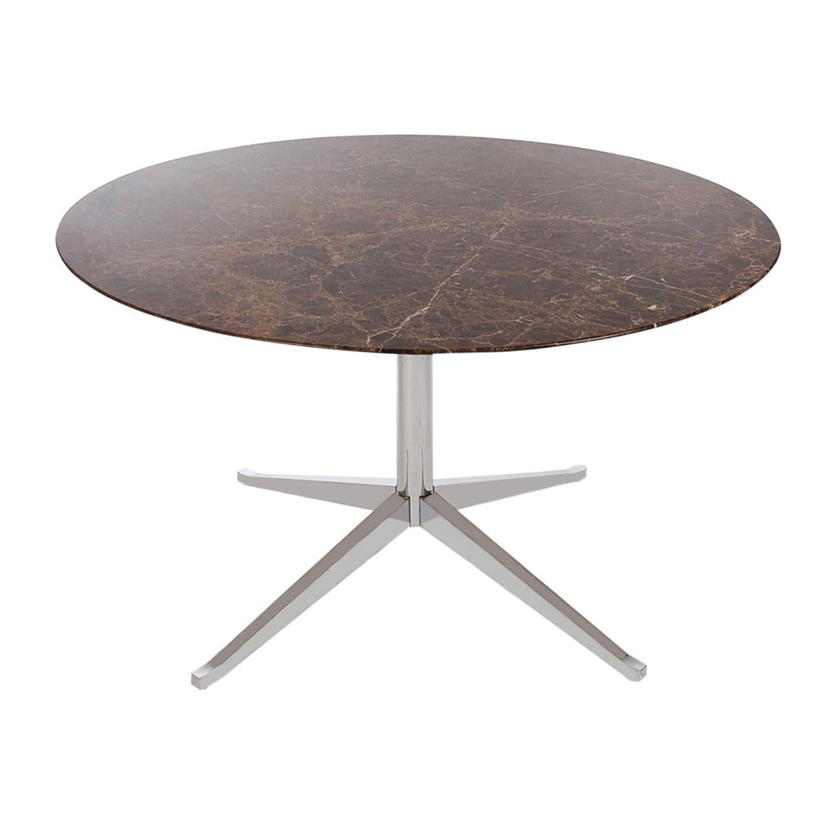Mid-Century Modern Round Marble Dining Table or Desk by Florence Knoll for Knoll