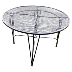 Mid-Century Modern Round Mesh Top Outdoor Dining Table by John Salterini