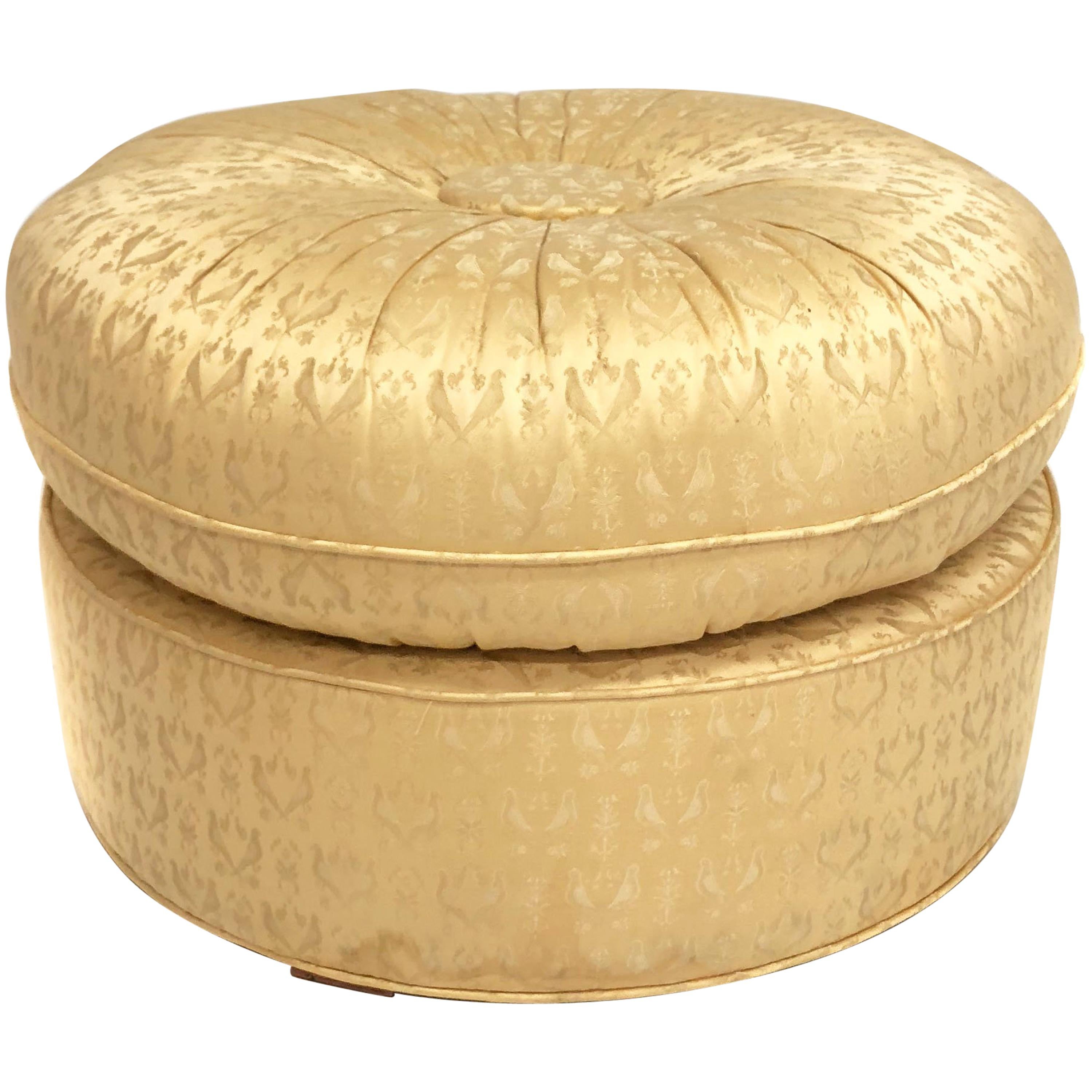 Mid-Century Modern Round Ottoman or Pouf For Sale