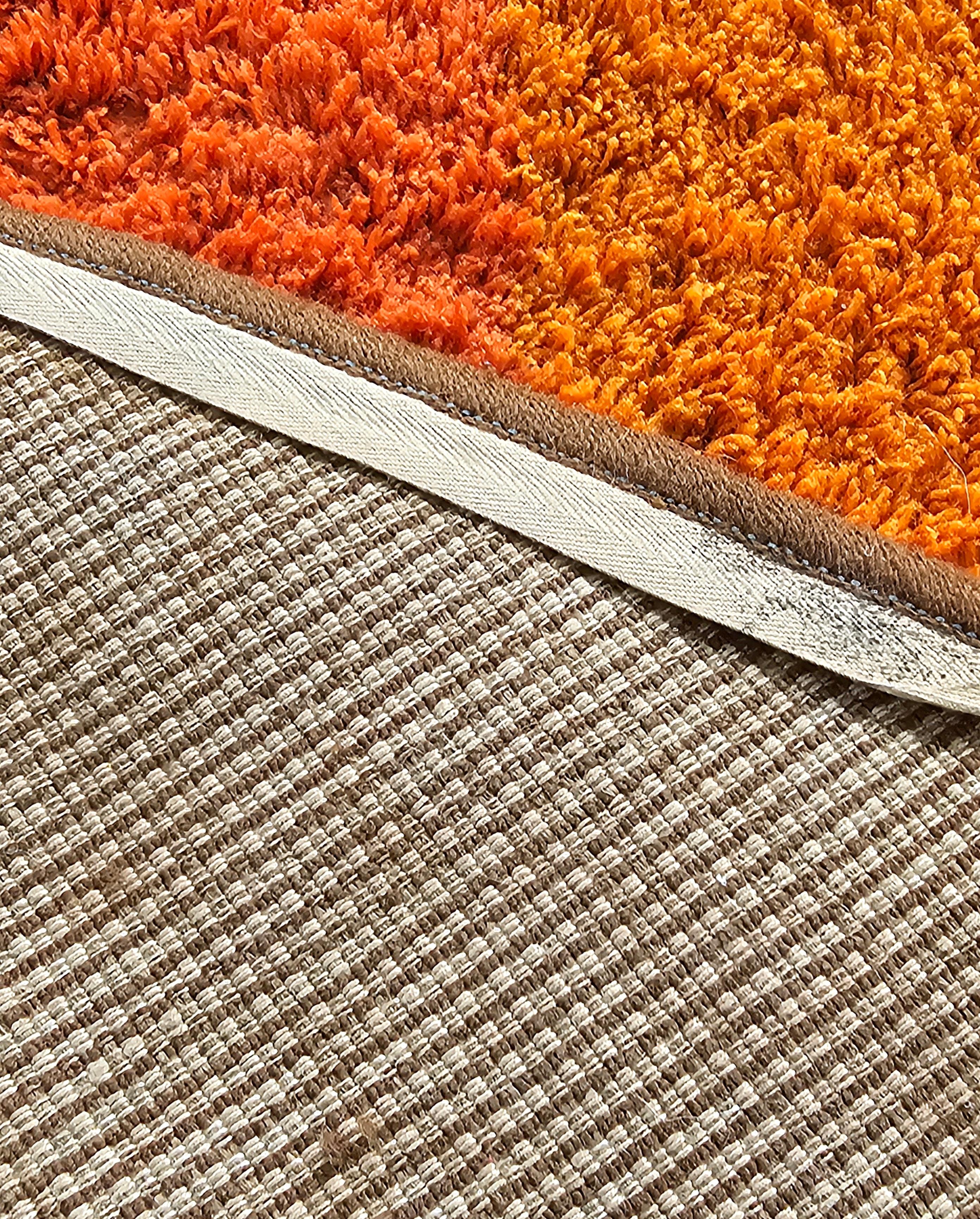 Laine Grand tapis Rya rond Op Art moderne du milieu du siècle dernier par Reichel, Allemagne de l'Ouest, 1970 en vente