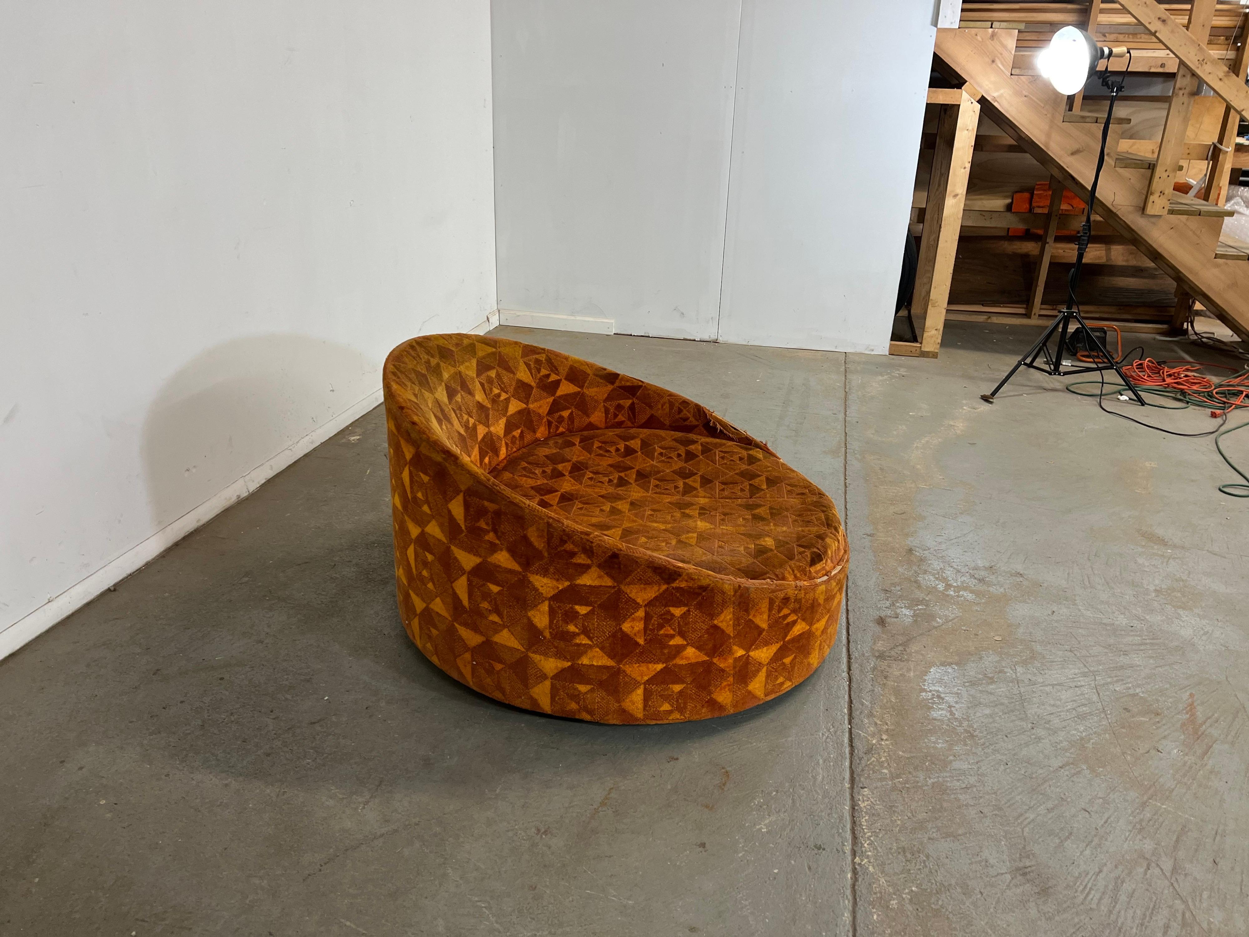 American Mid-Century Modern Round Satellite Chair by Adrian Pearsall for Craft Associates