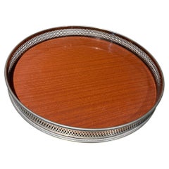 Mid-Century Modern Round Serving Butler's Tray Eales of Sheffield