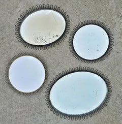 Mid Century Modern Round Sunburst Mirror by Josef Frank, Alemania Occidental Años 60