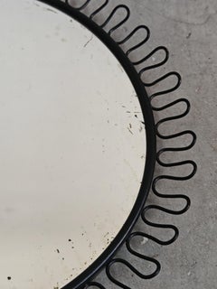 Mid Century Modern Round Sunburst Mirror by Josef Frank, Alemania Occidental Años 60