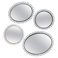Mid Century Modern Round Sunburst Mirror by Josef Frank, Alemania Occidental Años 60