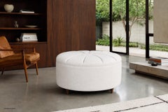 Mid-Century Modern Round Sunburst Ottoman, 1960s