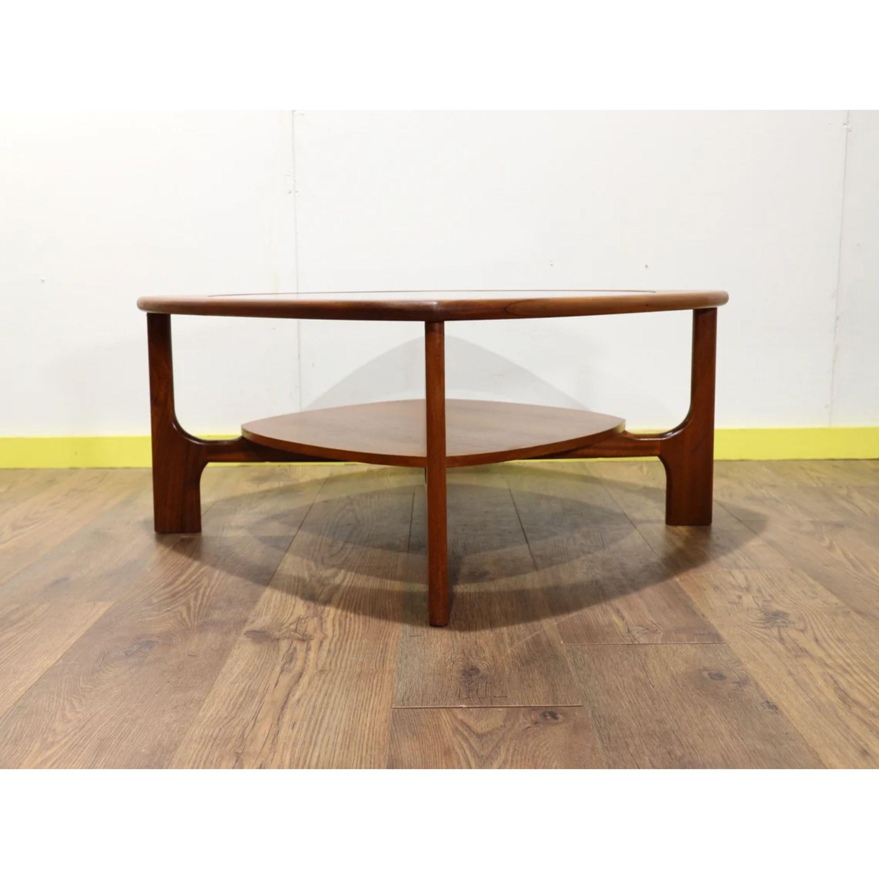 Mid-Century Modern Mid Century Modern Round Teak and Glass Coffee Table from Stonehill Danish Style
