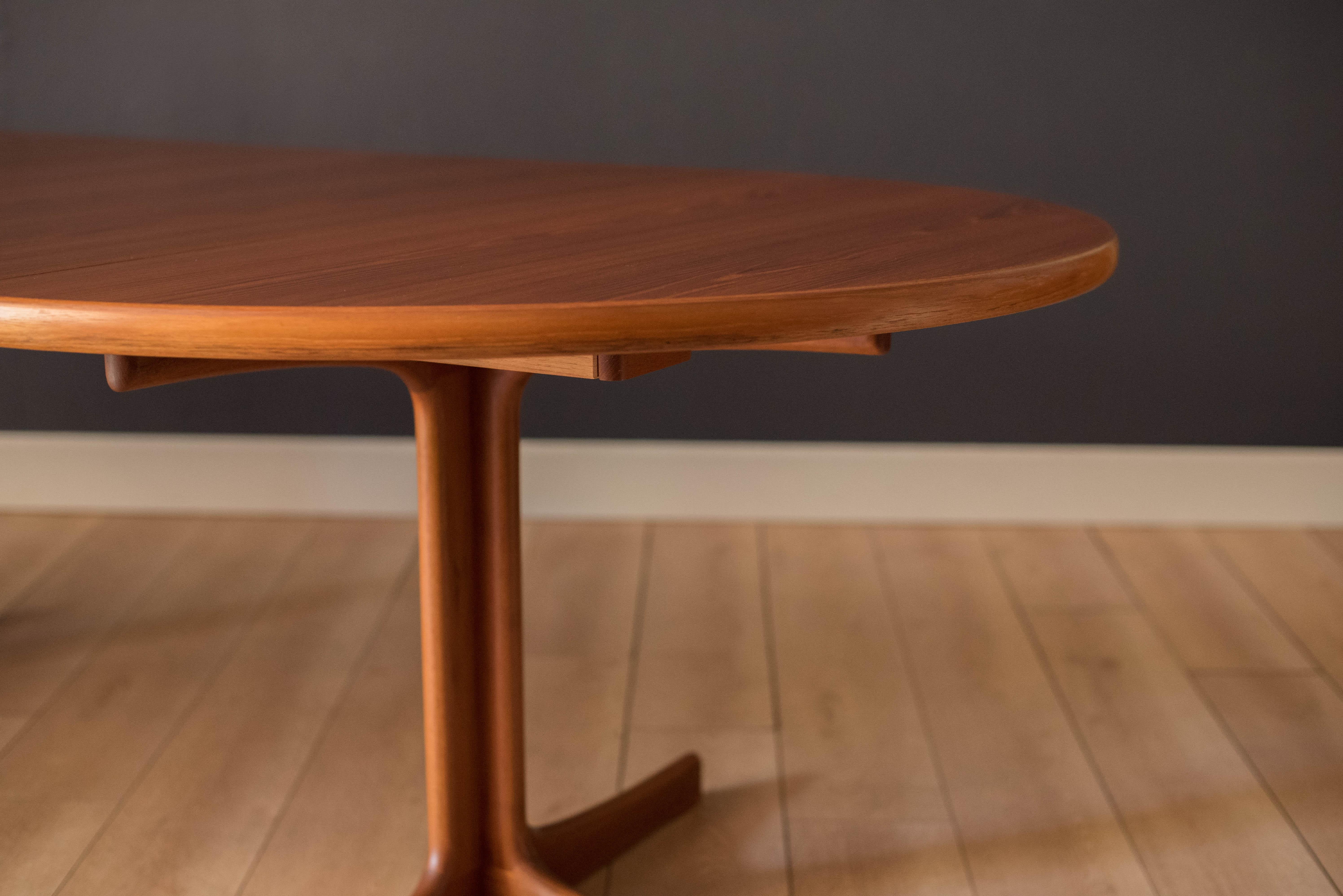 Mid-20th Century Mid Century Modern Round Teak Pedestal Dining Table by Karl-Erik Ekselius