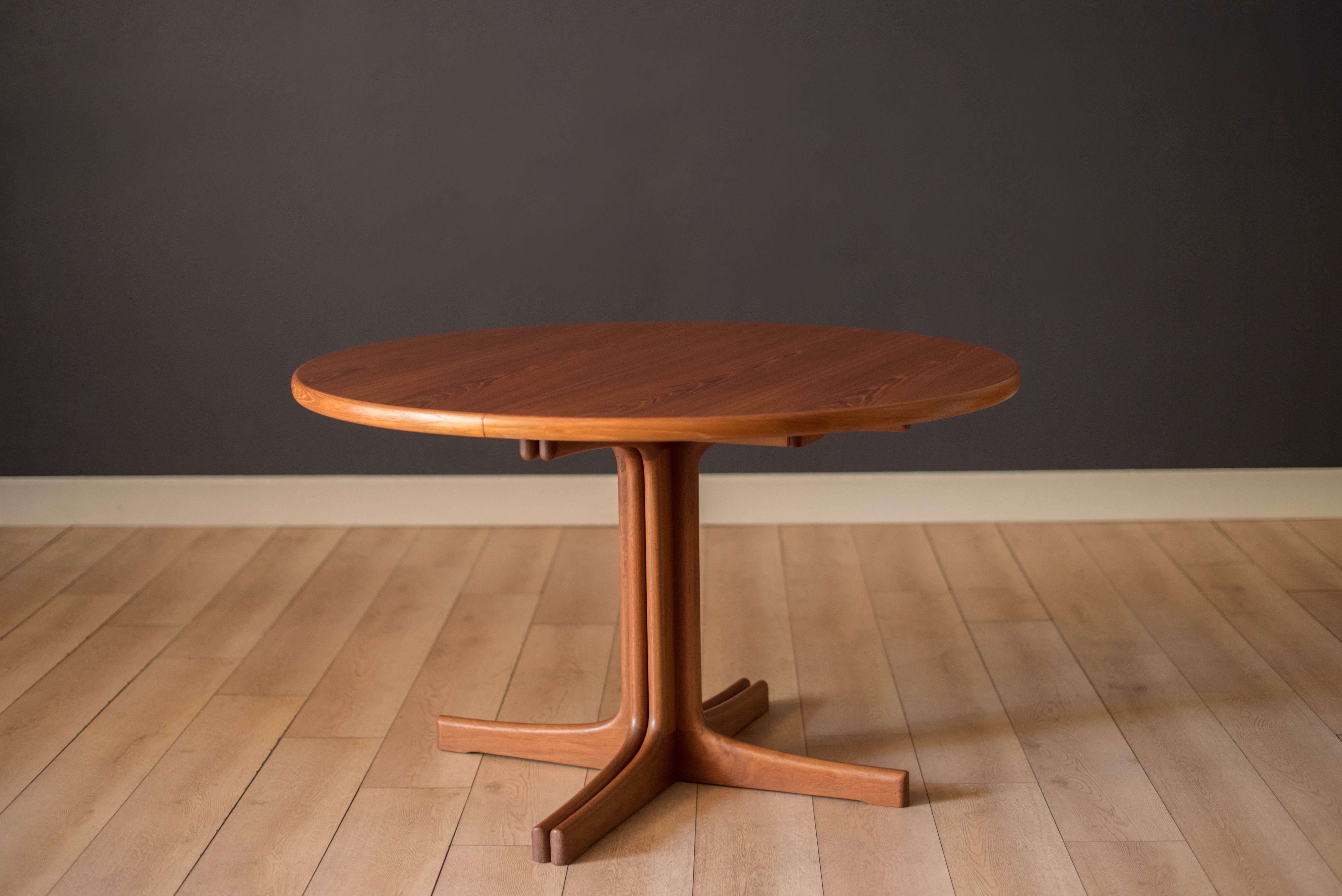 Mid Century Modern Round Teak Pedestal Dining Table by Karl-Erik Ekselius 2