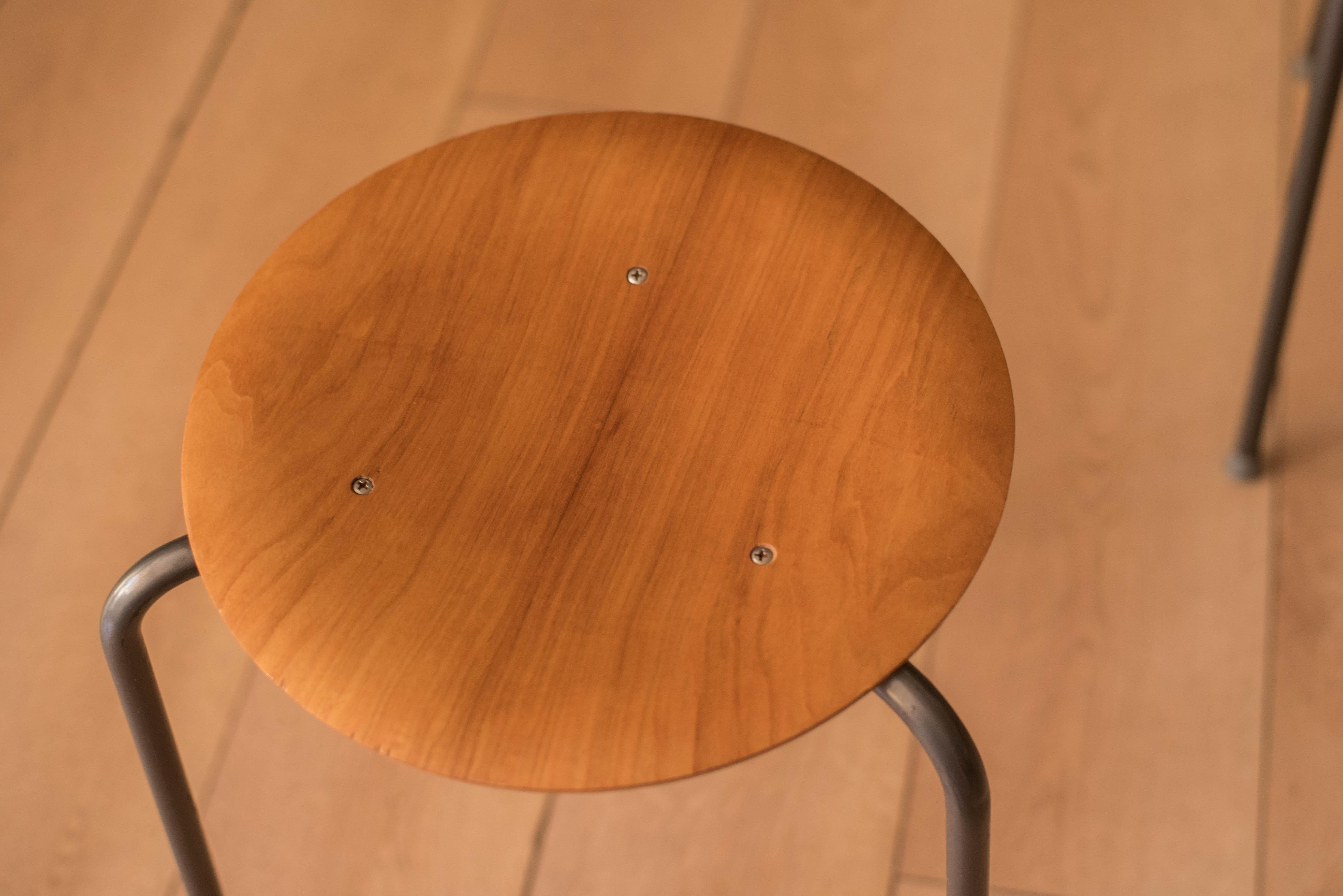 MidCentury Modern Round Teak Stacking Stool End Table For Sale at 1stDibs