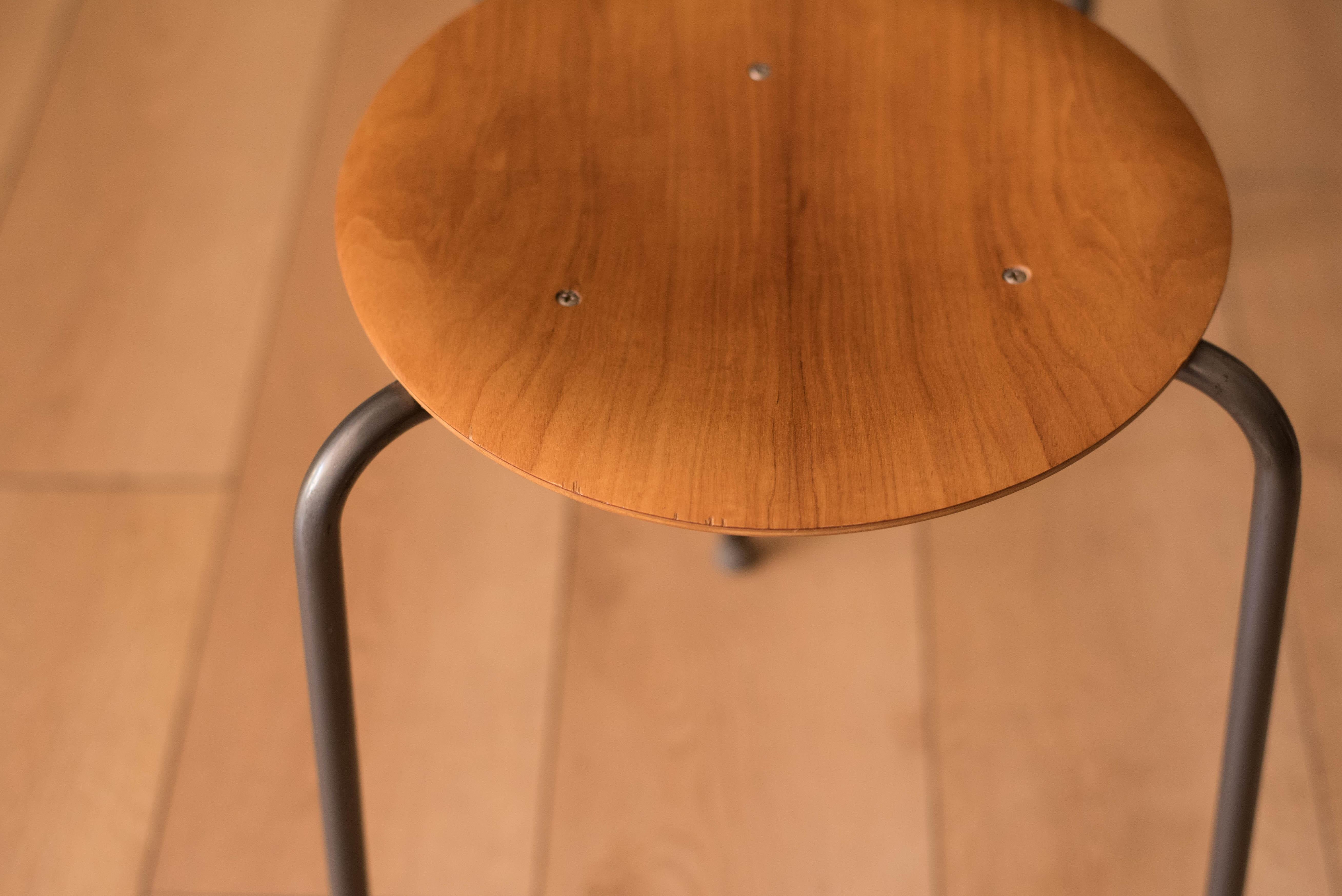 Mid-Century Modern Round Teak Stacking Stool End Table For Sale 3