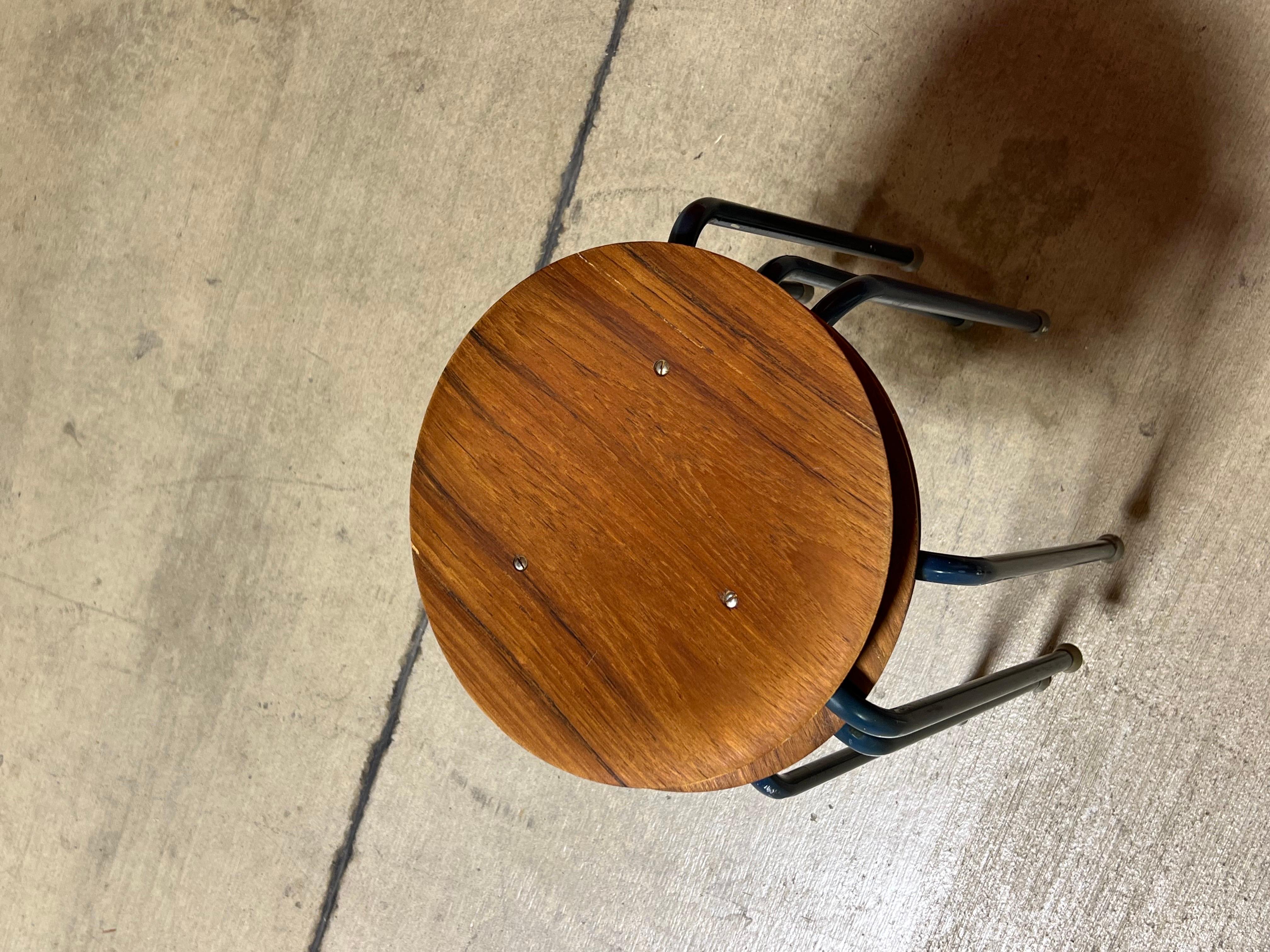 Mid Century Modern Round Teak Stacking Stools End Tables - Set of 4 5