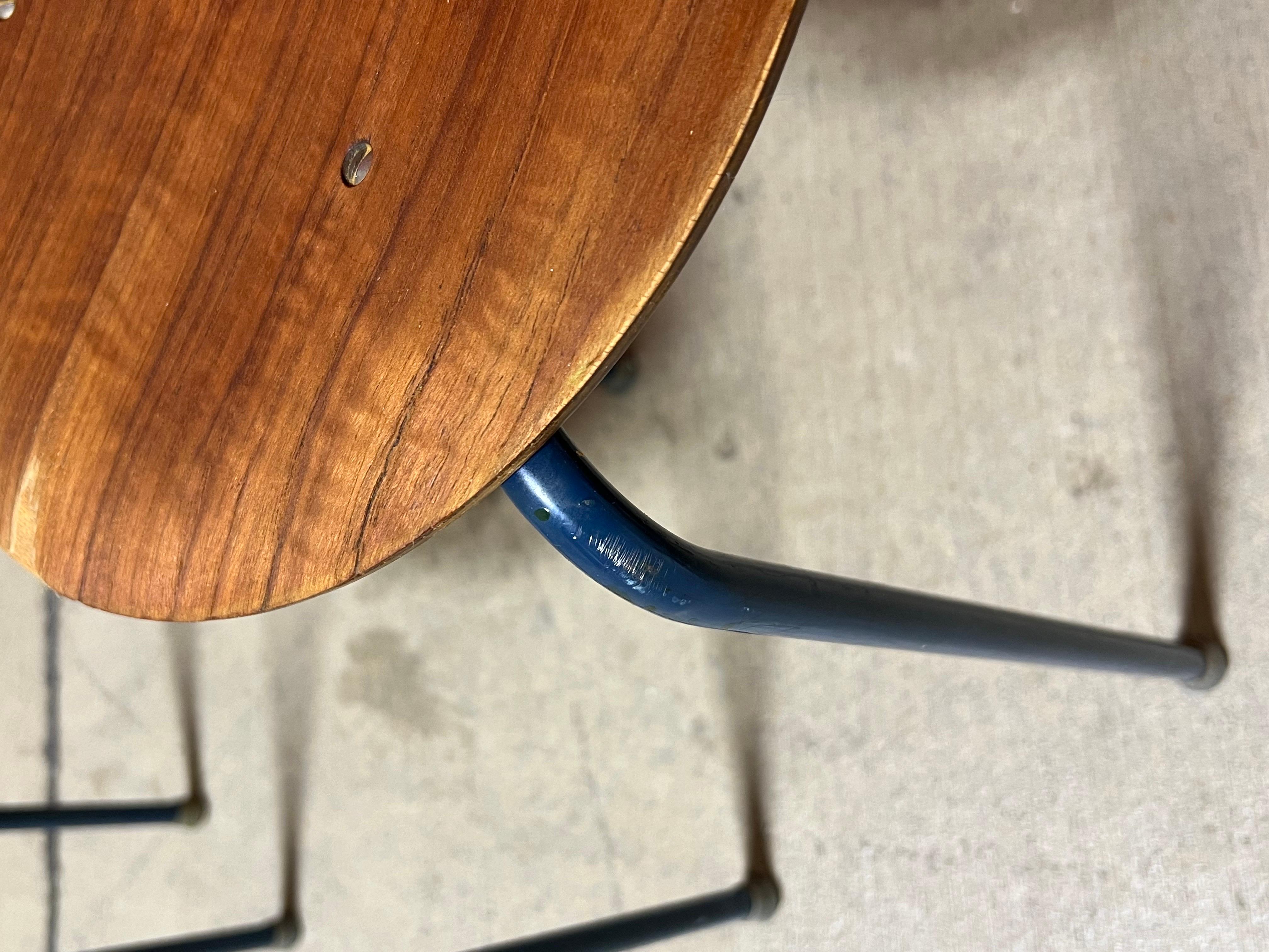 Mid Century Modern Round Teak Stacking Stools End Tables - Set of 4 2