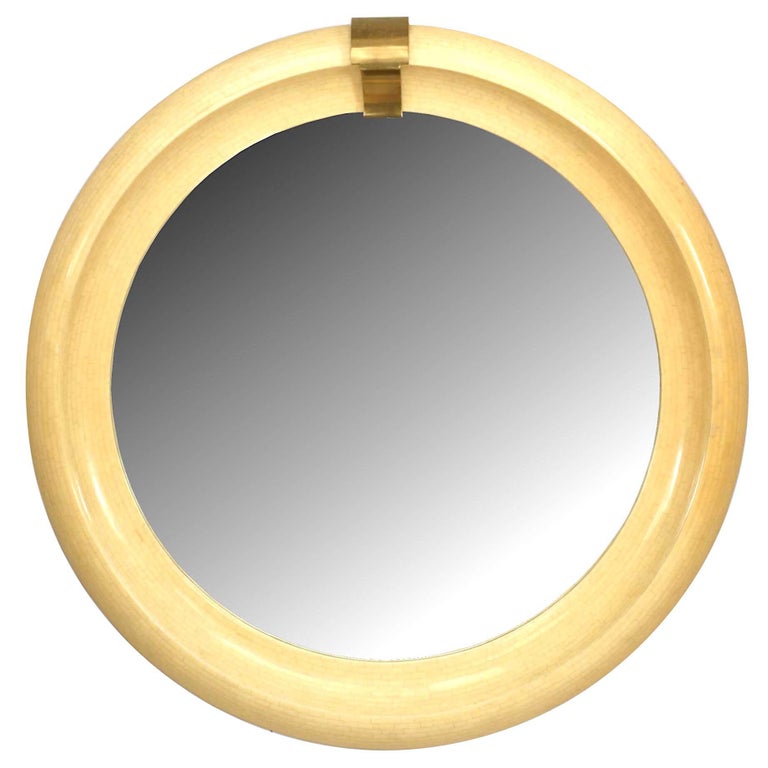 Mid-Century Modern Round Wall Mirror For Sale at 1stDibs