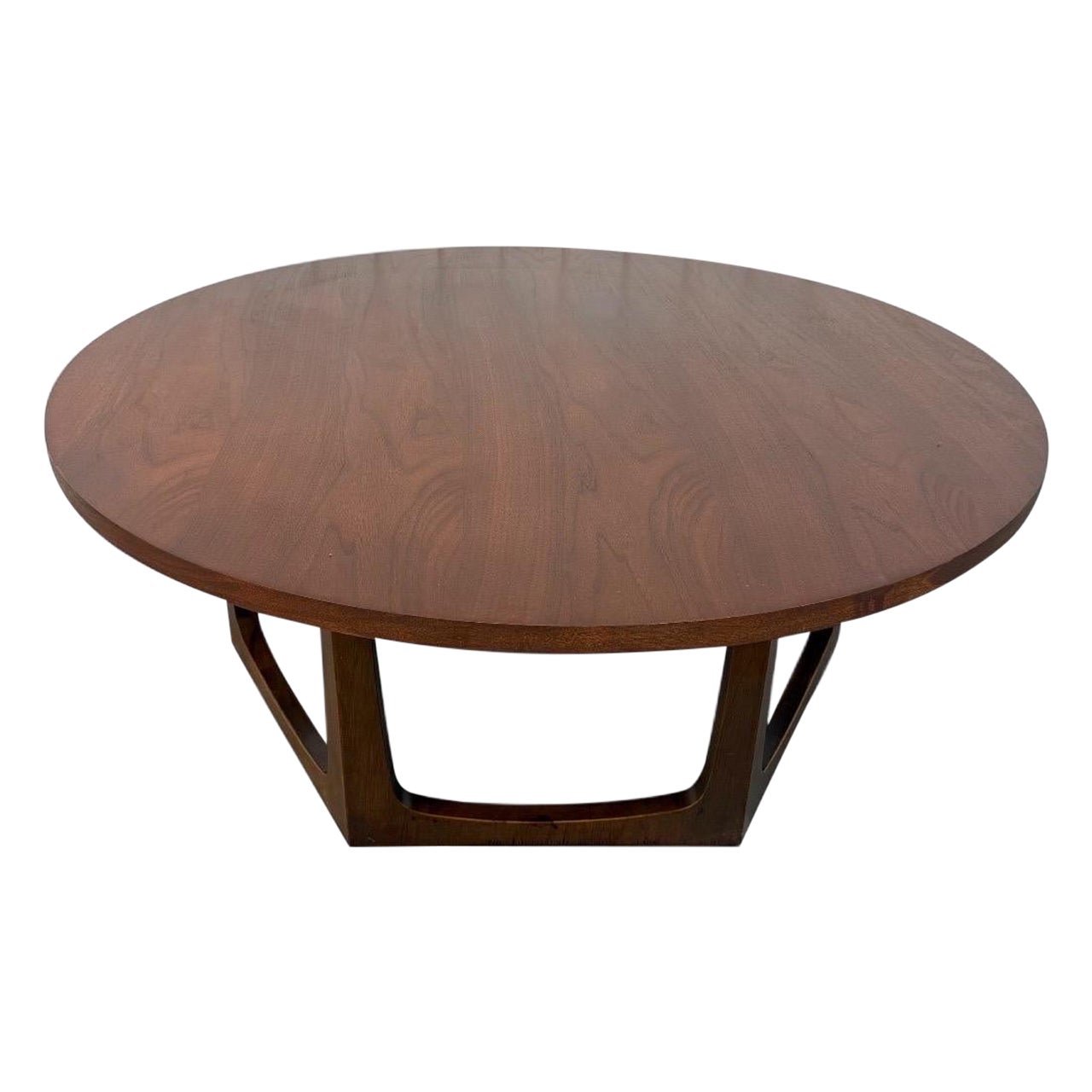 Table basse ronde en noyer moderne du milieu du siècle dernier