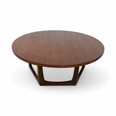 Mid-Century Modern Round Walnut Coffee Table