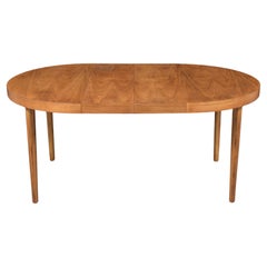 Mid-Century Modern Round Walnut Dining Table - Extendable & Restored