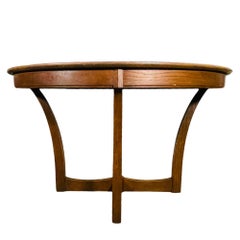 Mid-Century Modern Round Walnut Dining Table