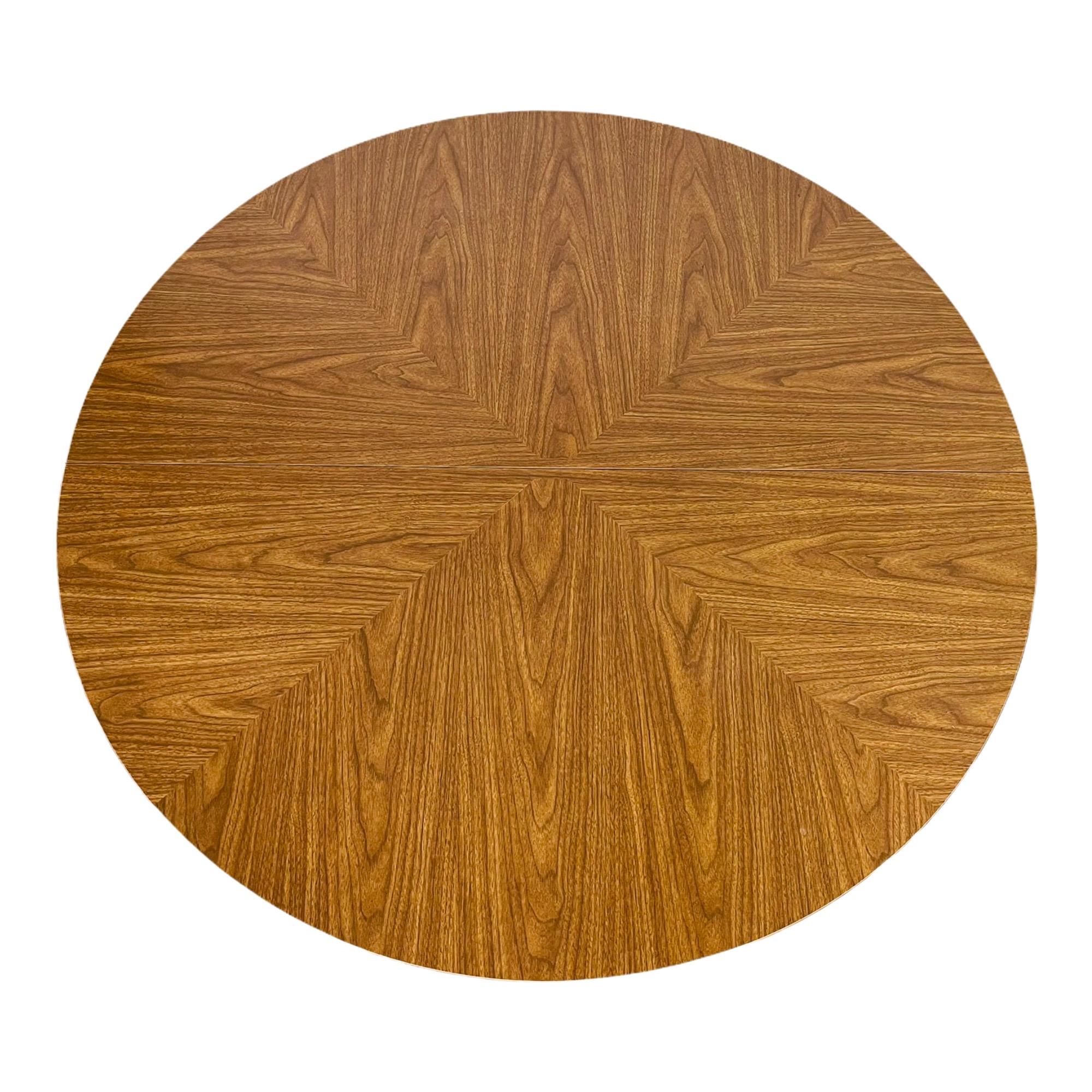 American Mid-Century Modern Round Walnut Dining Table