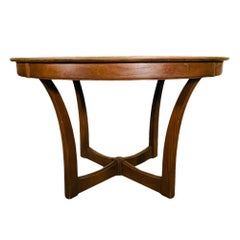 Mid-Century Modern Round Walnut Dining Table