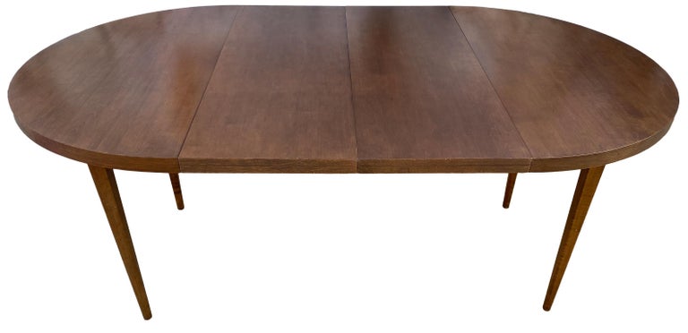 Mid Century Modern Round Walnut Finish Dining Table By Paul Mccobb 2 Leaves For At 1stdibs Mid Century Modern Round Walnut Finish, Mid Century Modern Round Dining Table With Leaves
