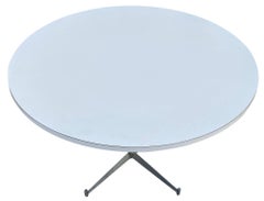 Mid-Century Modern Round White Laminate Dining Table by Paul McCobb