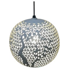 Lampe à suspension ronde en porcelaine blanche de style moderne du milieu du siècle dernier, Rubens Lighting, Japon