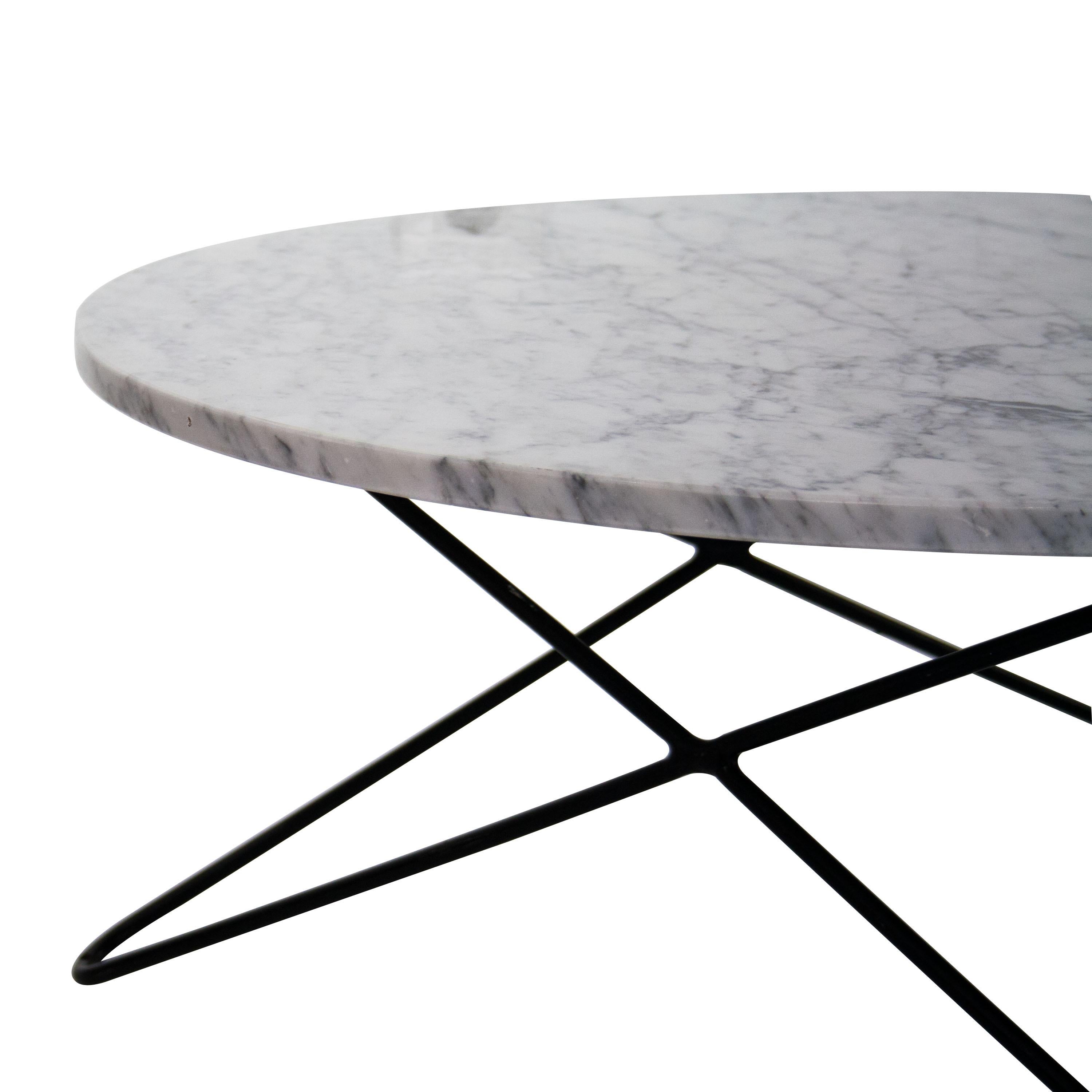 Italian Mid-Century Modern Rounded Marble Center Table, Italy, 1950