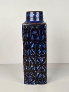 Mid Century Modern Royal Copenhagen Nils Thorsson Blue Baca Square Vase