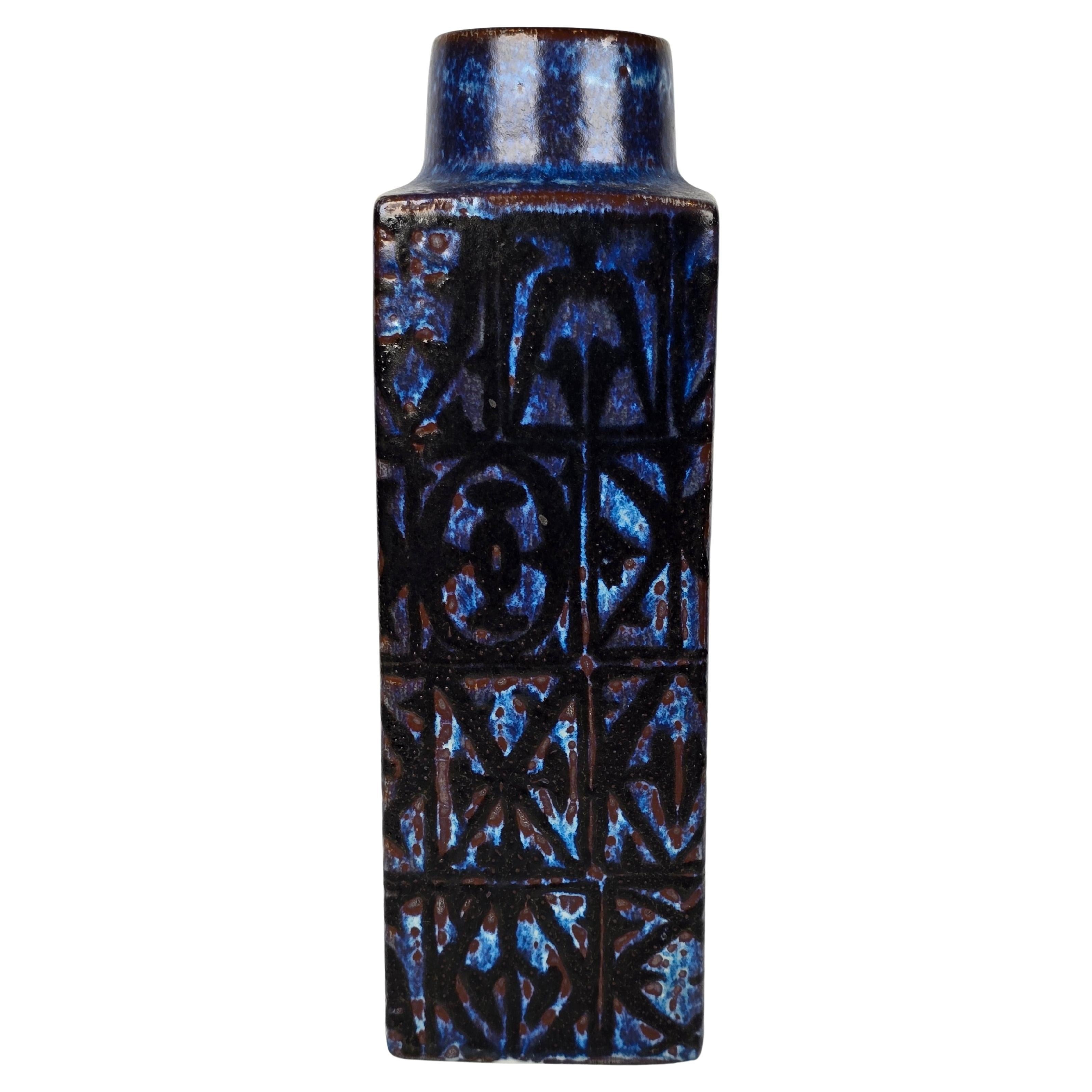 Mid Century Modern Royal Copenhagen Nils Thorsson Blau Baca Quadratische Vase im Angebot