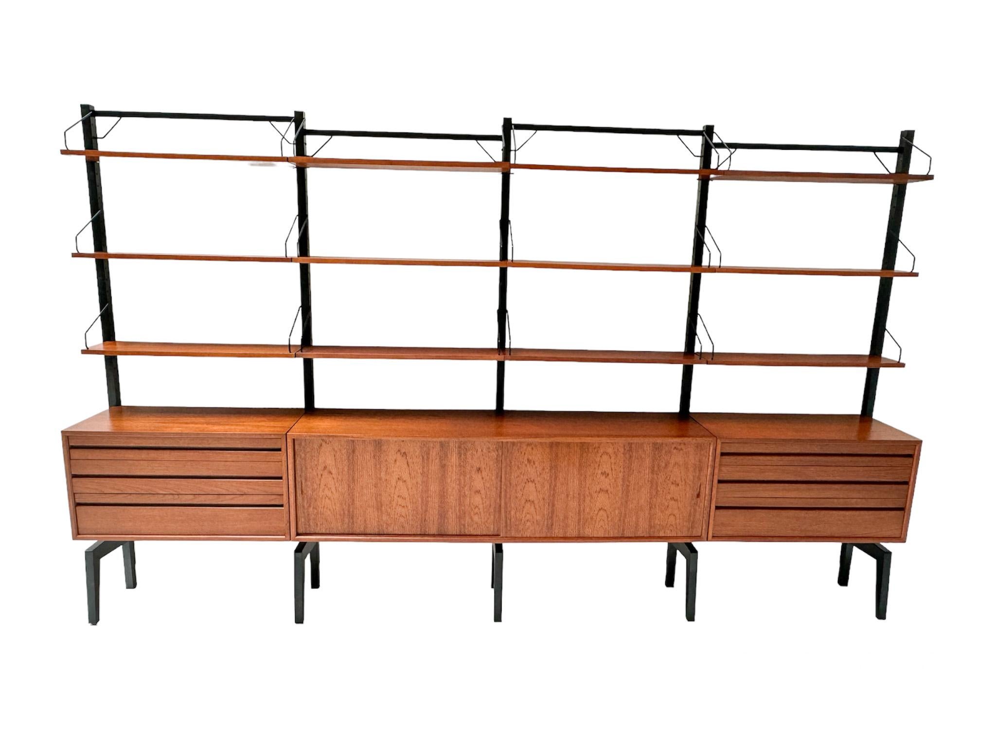 Metal  Mid-Century Modern Royal Free Standing Wall Unit by Poul Cadovius, 1960s For Sale