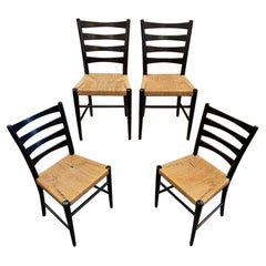 Royal Sweden Gewebte Seil-Esszimmerstühle – 4er-Set, Mid-Century Modern