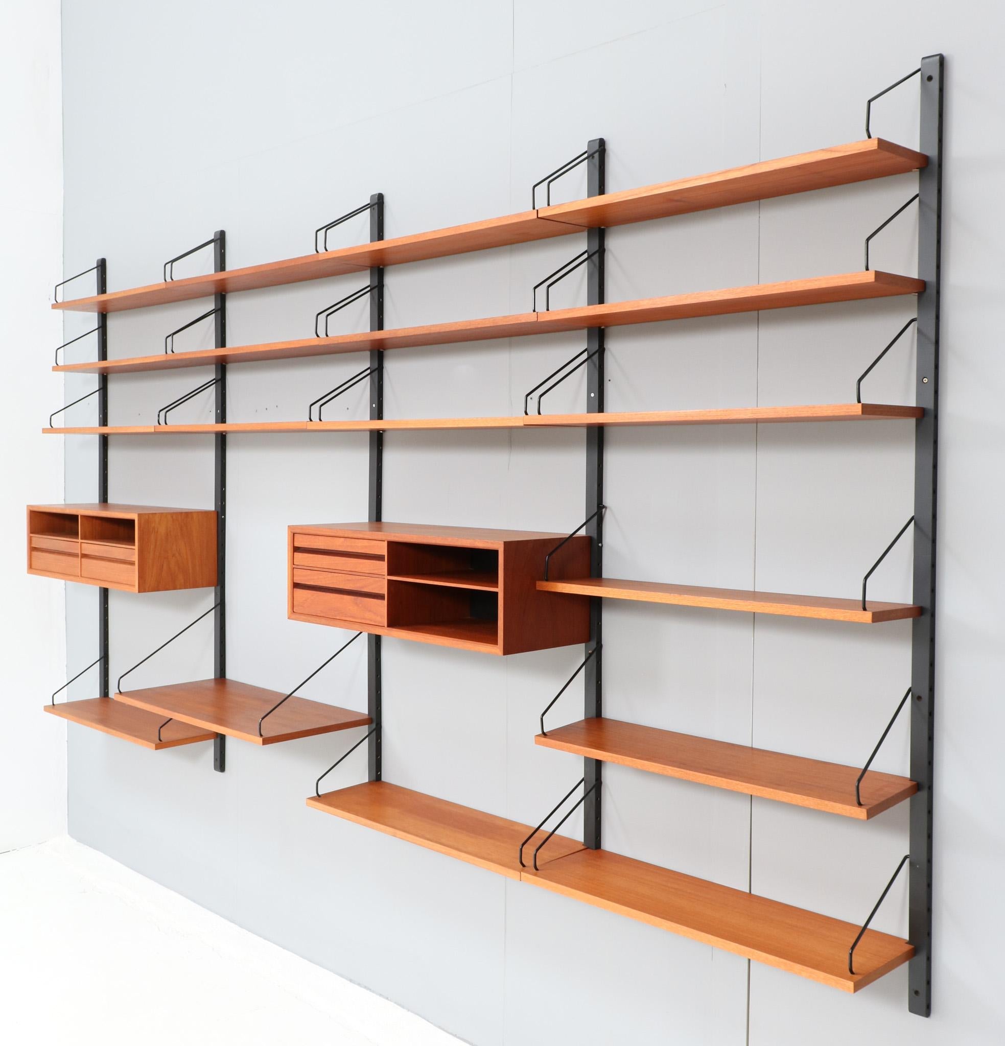 Danish Mid-Century Modern Royal Wall Unit by Poul Cadovius for Cado, 1960s For Sale