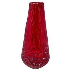 Vaso in vetro di Murano rosso rubino in stile Mid-Century Modern di Ca' dei Vetrai, anni '60