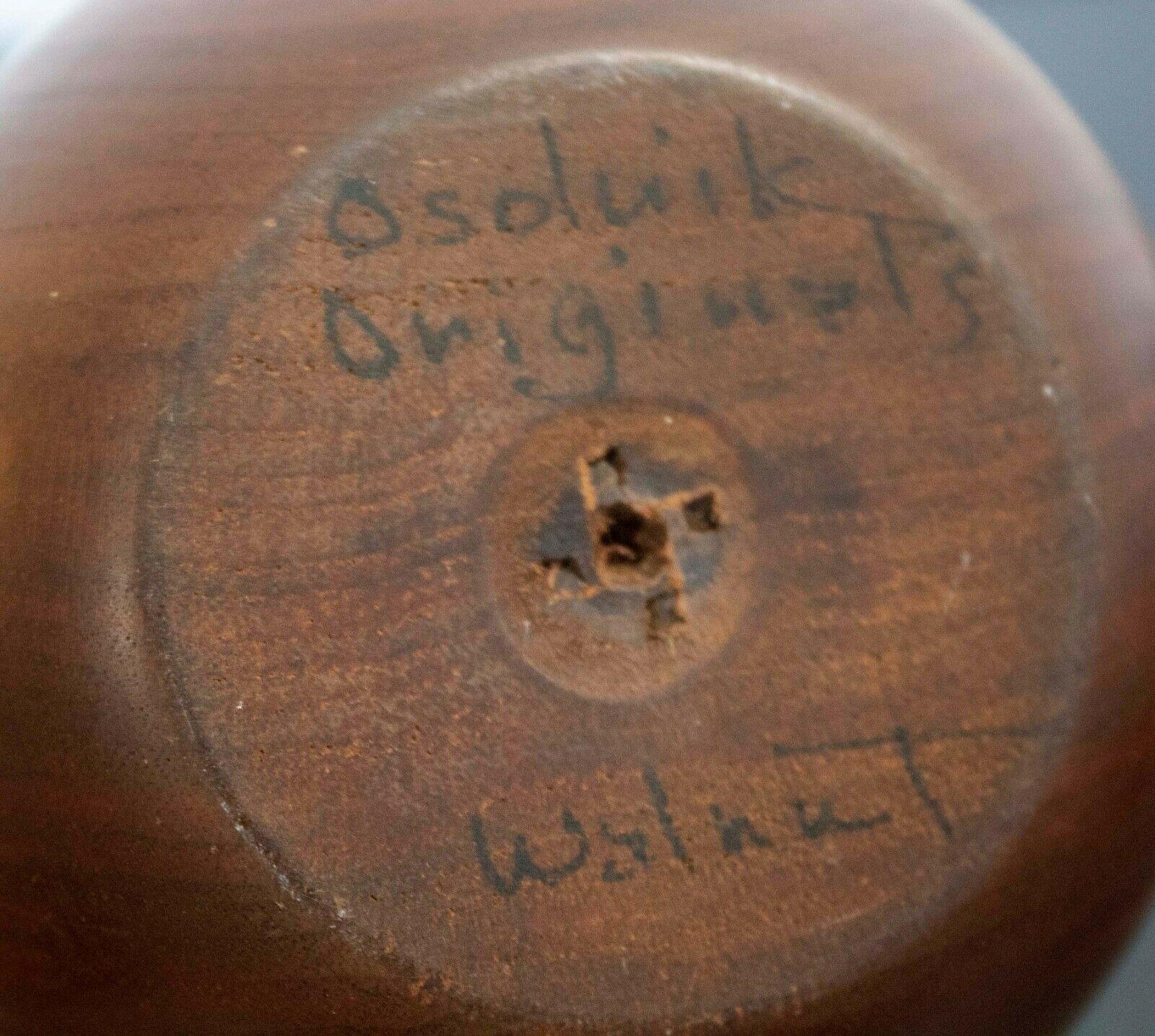 Mid Century Modern Rude Osolnik Set of 3 Carved Walnut Wood Vessels Signed 4