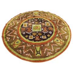 Mid-Century Modern Rug Finlandia with Nordic Traditional Symbols, Germany 1970s