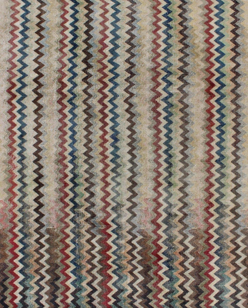 blue mid century modern rug
