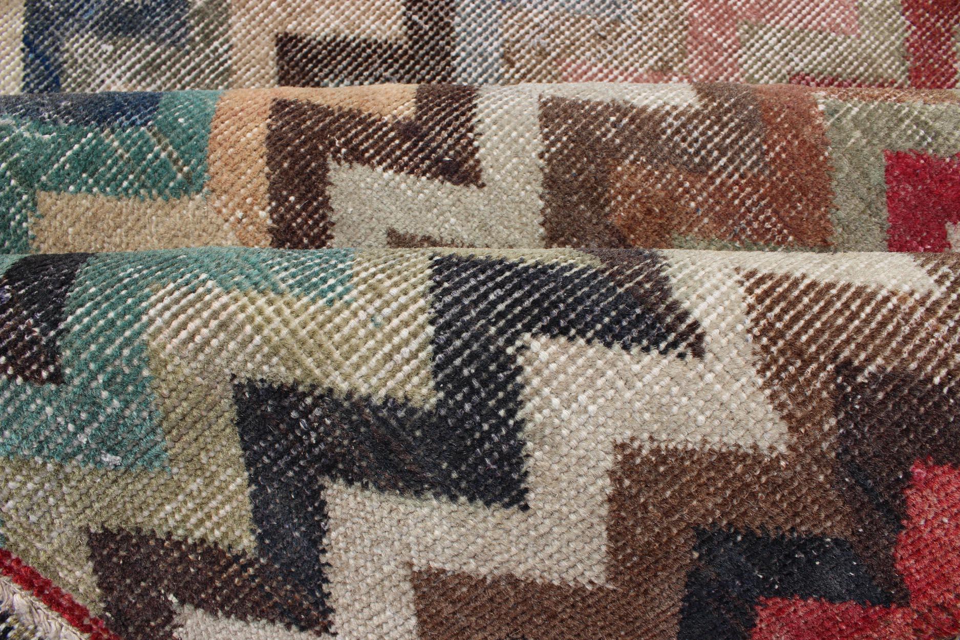 green mid century modern rug