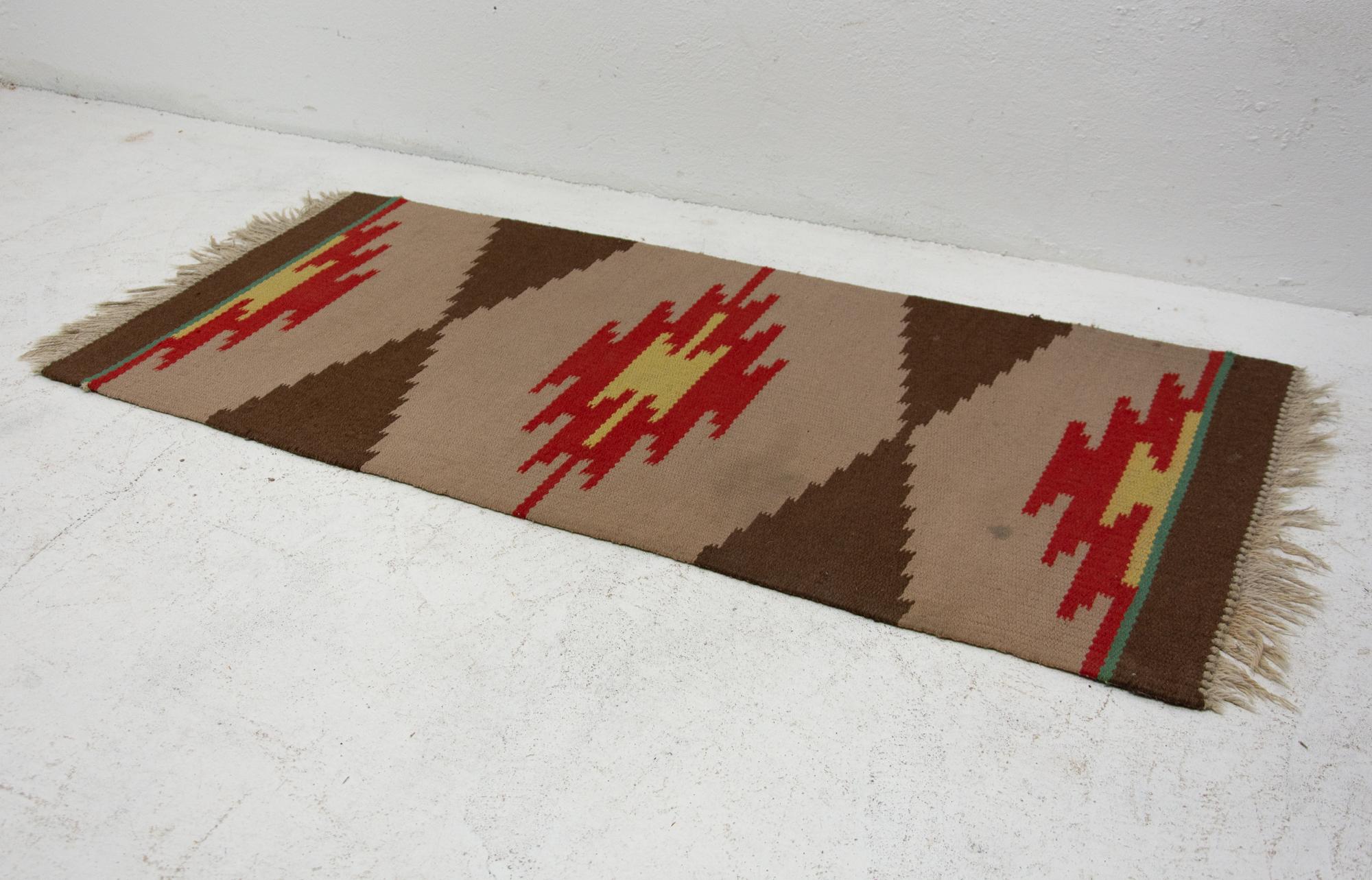 European Mid-Century Modern Rug Kelim, 1960s