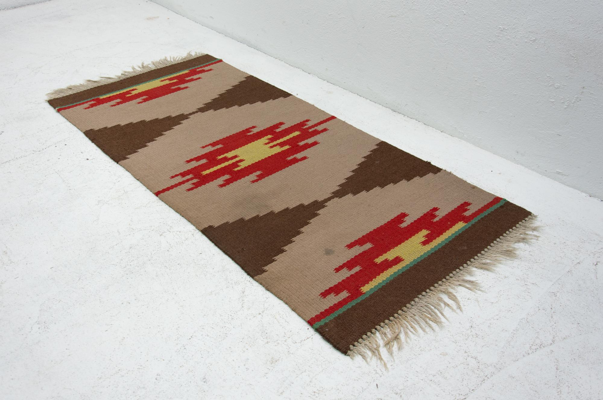 Hand-Crafted Mid-Century Modern Rug Kelim, 1960s