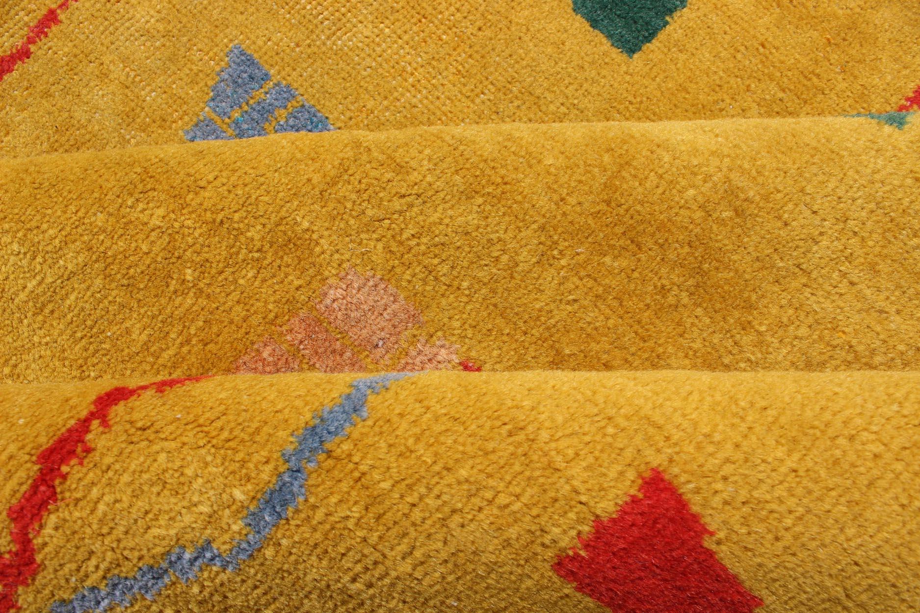 red and yellow rug