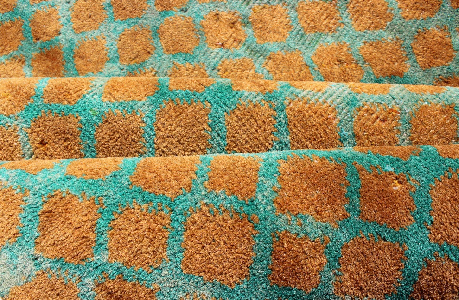 teal and orange rugs