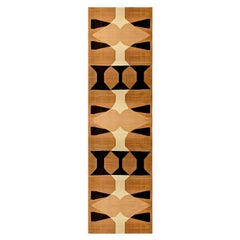 Traves de Mesa Moderno de Mediados de Siglo Diseño Geométrico Étnico Beige Marrón, Mostaza, Negro