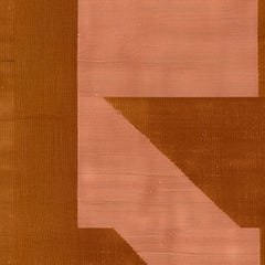 Mid-century Modern Runner Rug Minimal Geometric Pattern Pink Blush, Red Brown