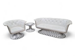 Mid Century Modern Russel Woodard Extruded Aluminum 5 Piece Parlor Set